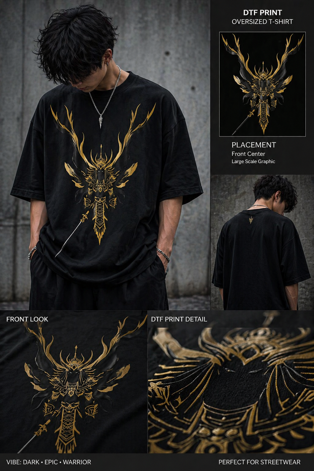 Egyptian Nihonga Warrior Oversized T-Shirt