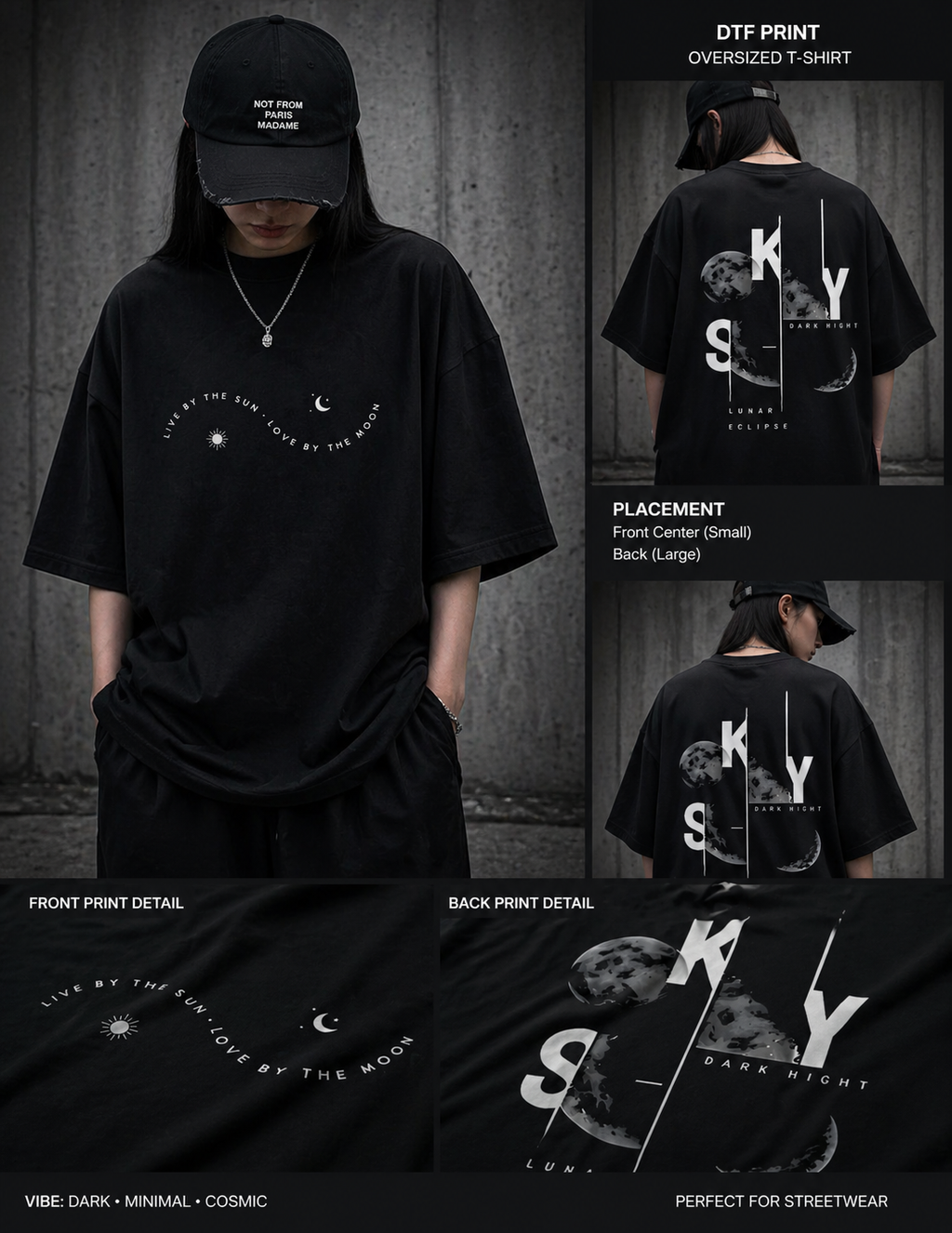 Sky Lunar Eclipse Oversized T-Shirt
