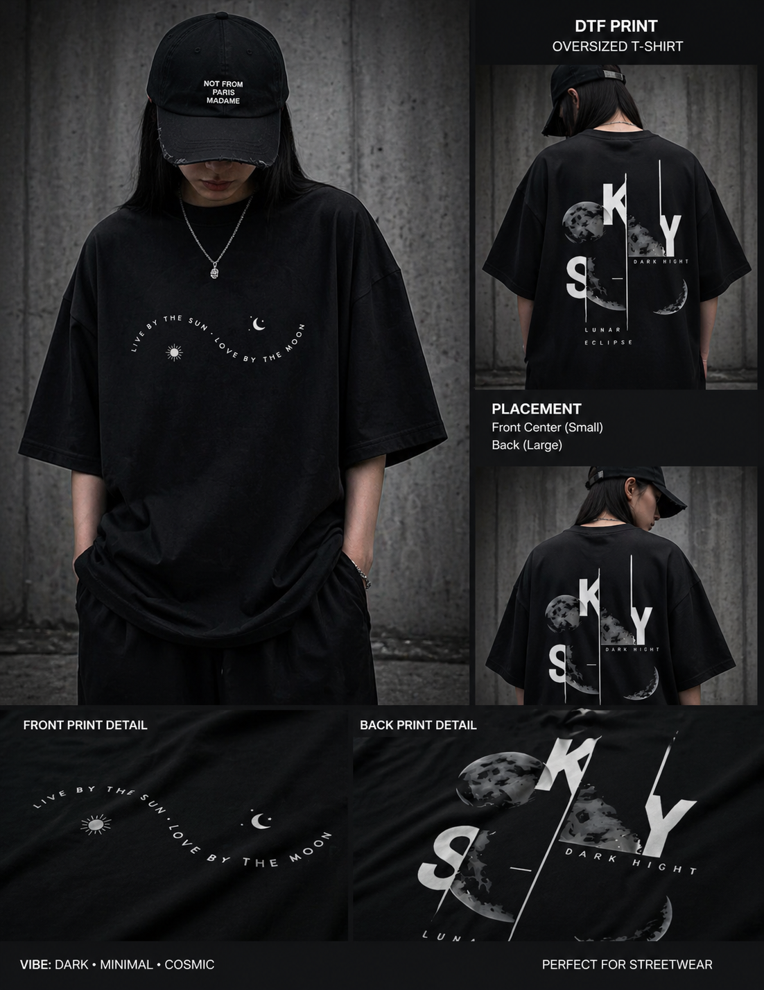 Sky Lunar Eclipse Oversized T-Shirt