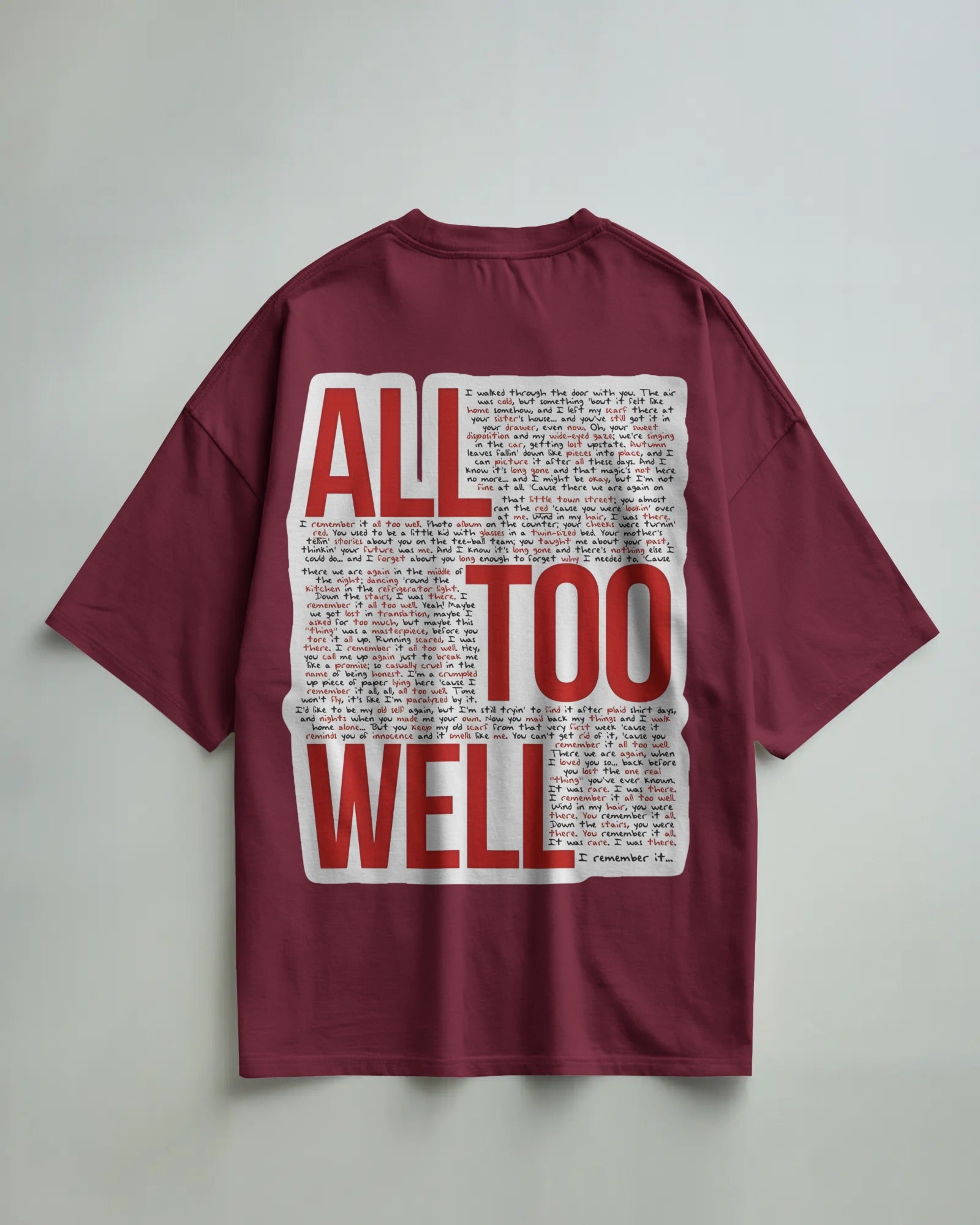 Taylor Swift “All Too Well” Oversized Lyric Tee