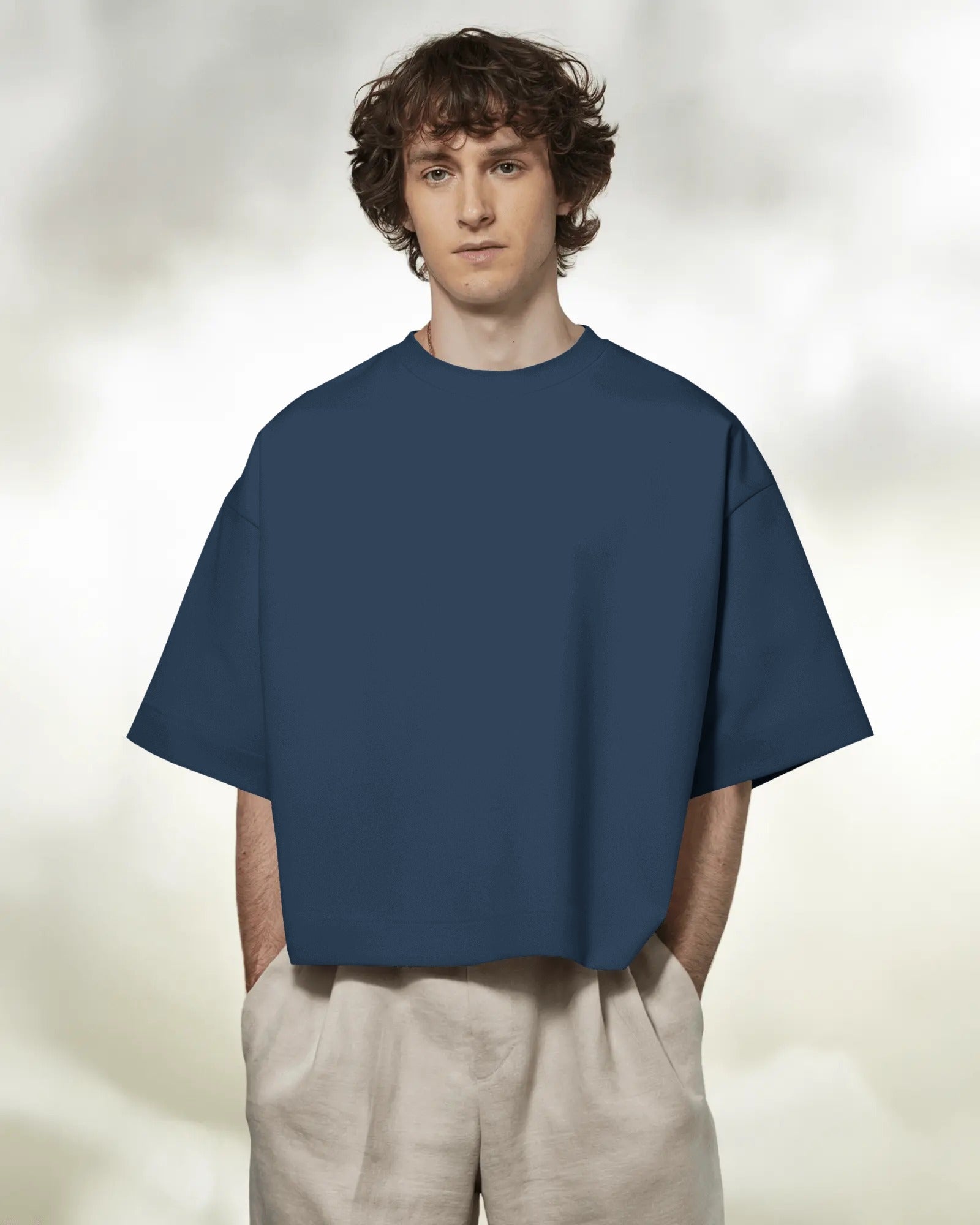 Oversized Navy Blue Unisex T-Shirt