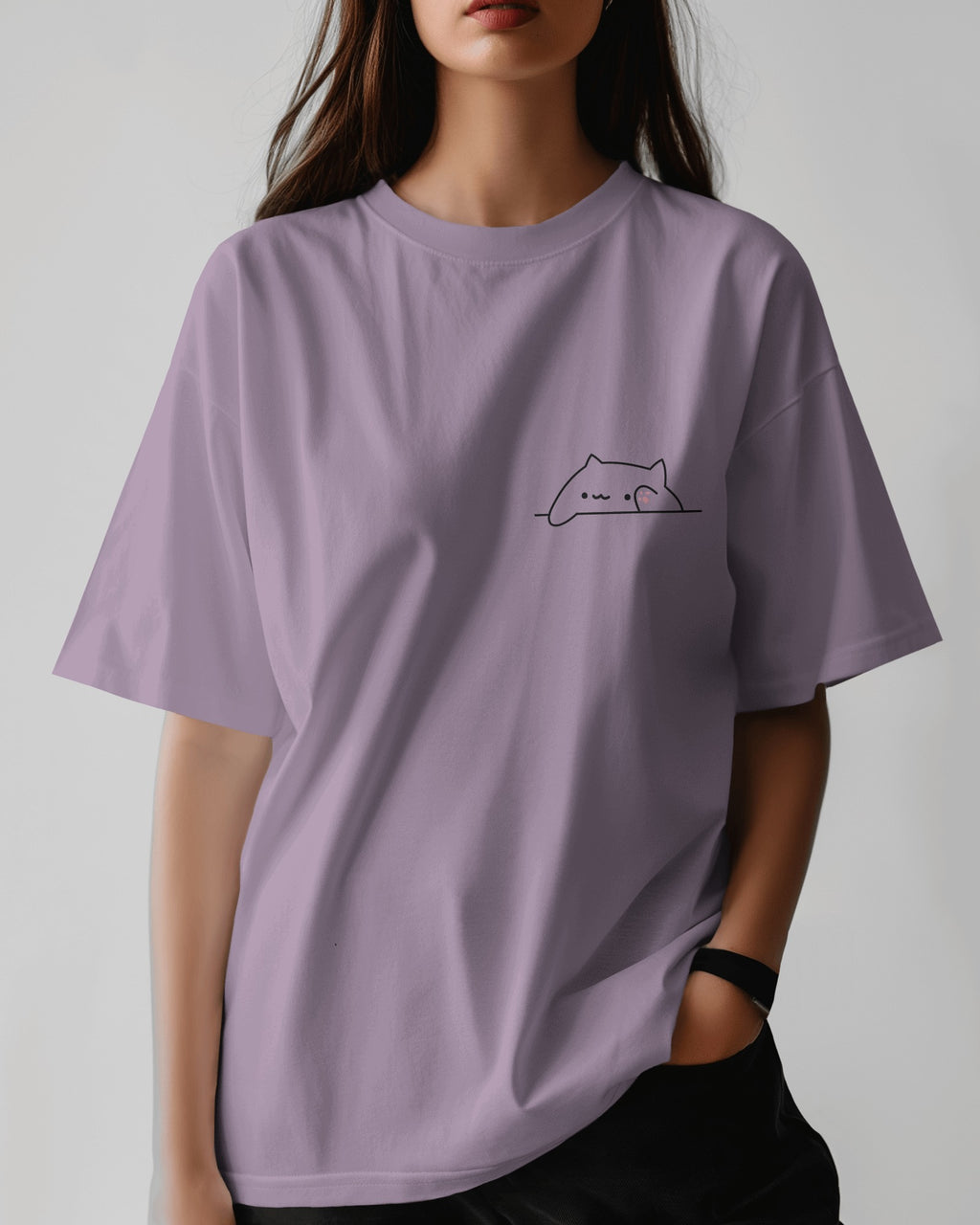Peekaboo Cat Minimal Tee