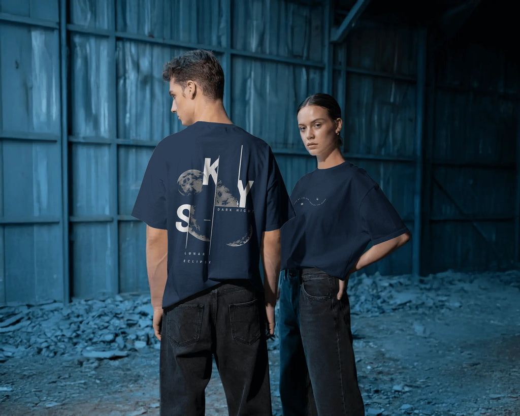 Sky Lunar Eclipse Oversized T-Shirt