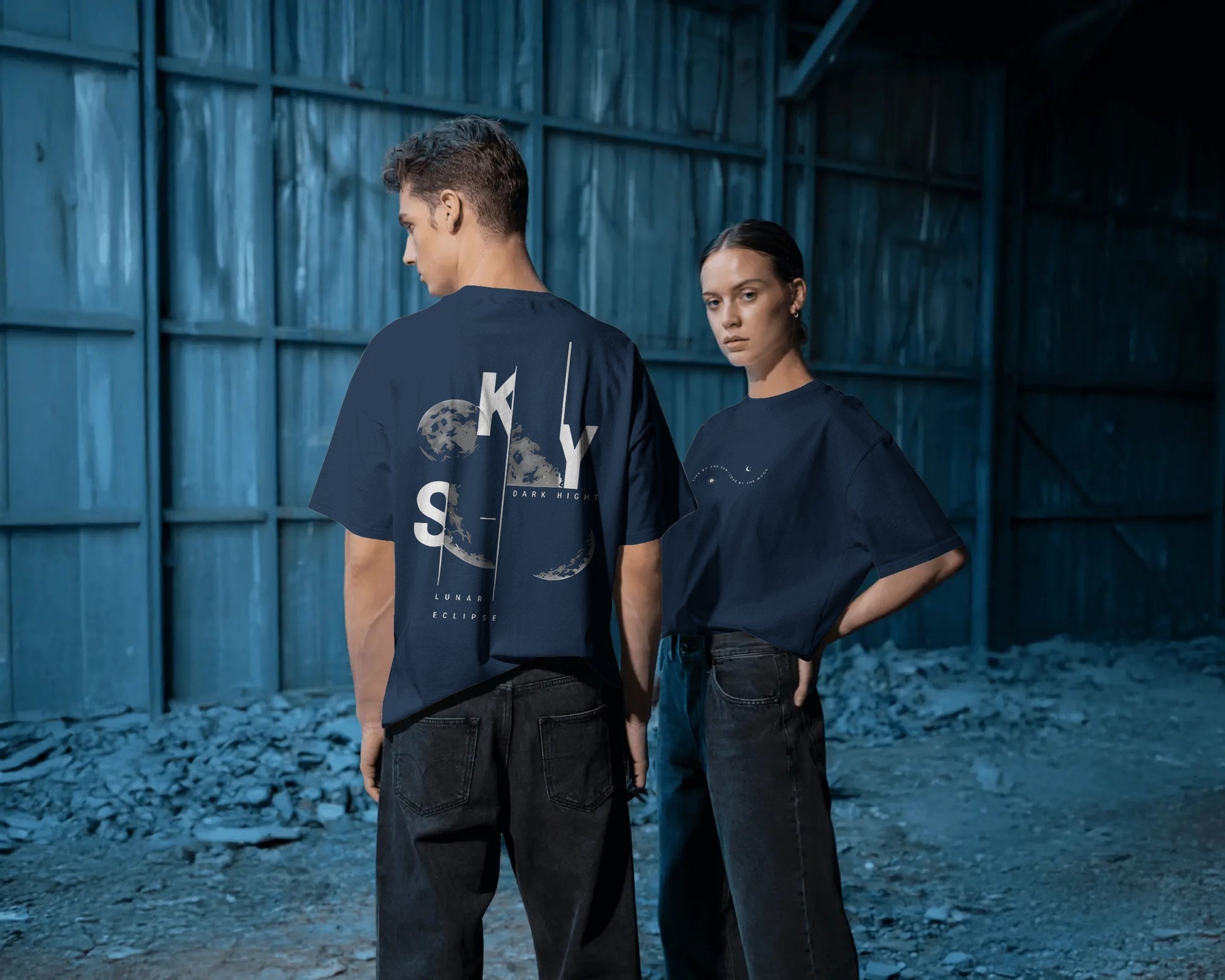 Sky Lunar Eclipse Oversized T-Shirt
