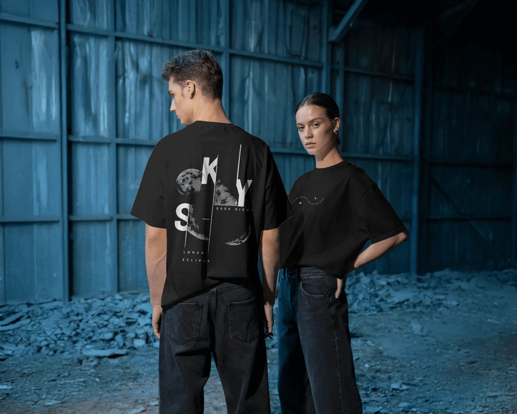 Sky Lunar Eclipse Oversized T-Shirt