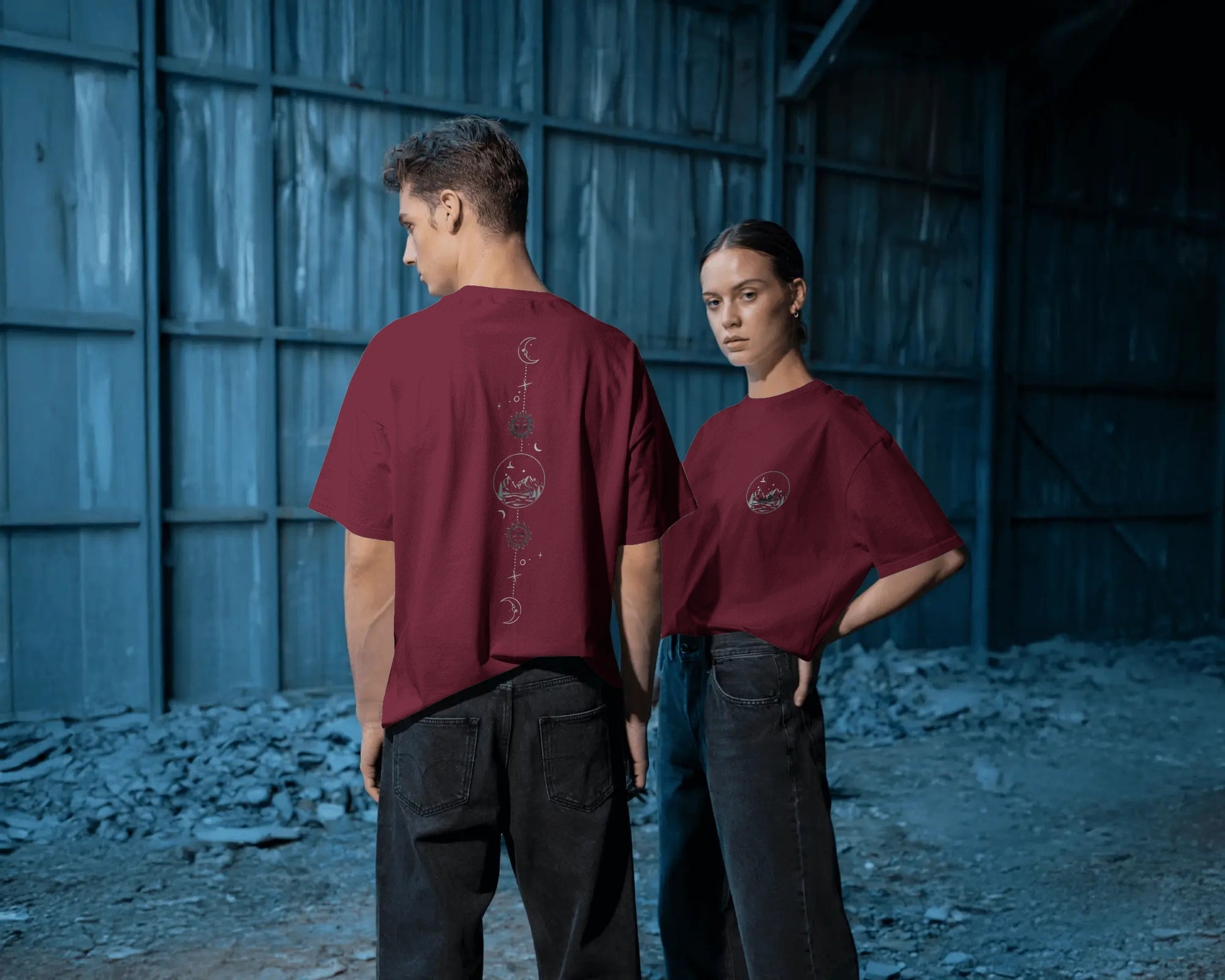 Moon Phase Oversized T-Shirt