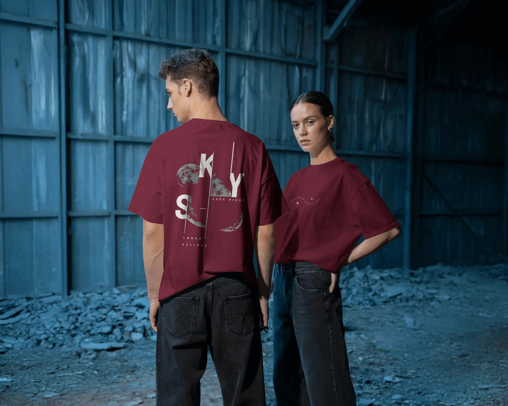 Sky Lunar Eclipse Oversized T-Shirt