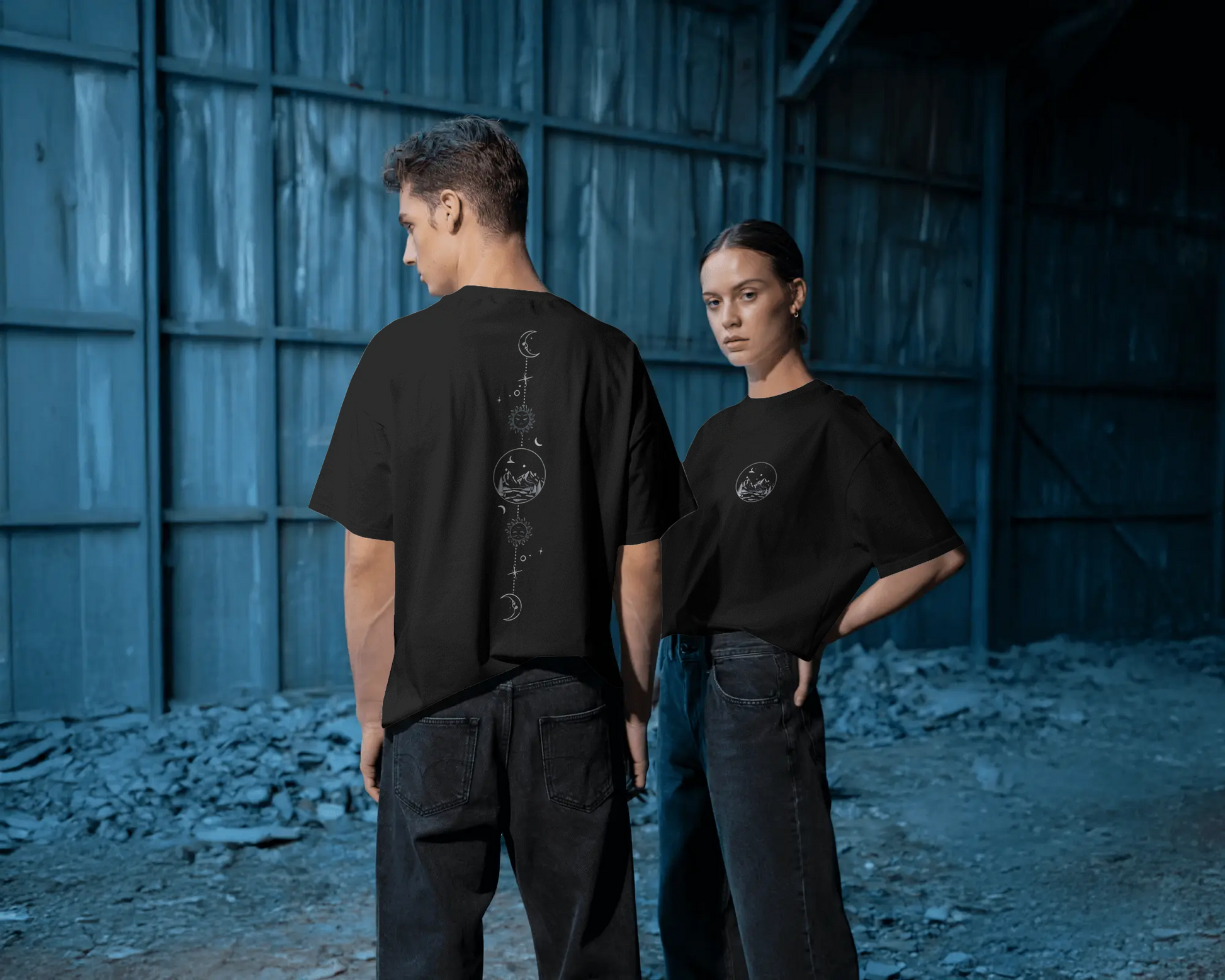 Moon Phase Oversized T-Shirt