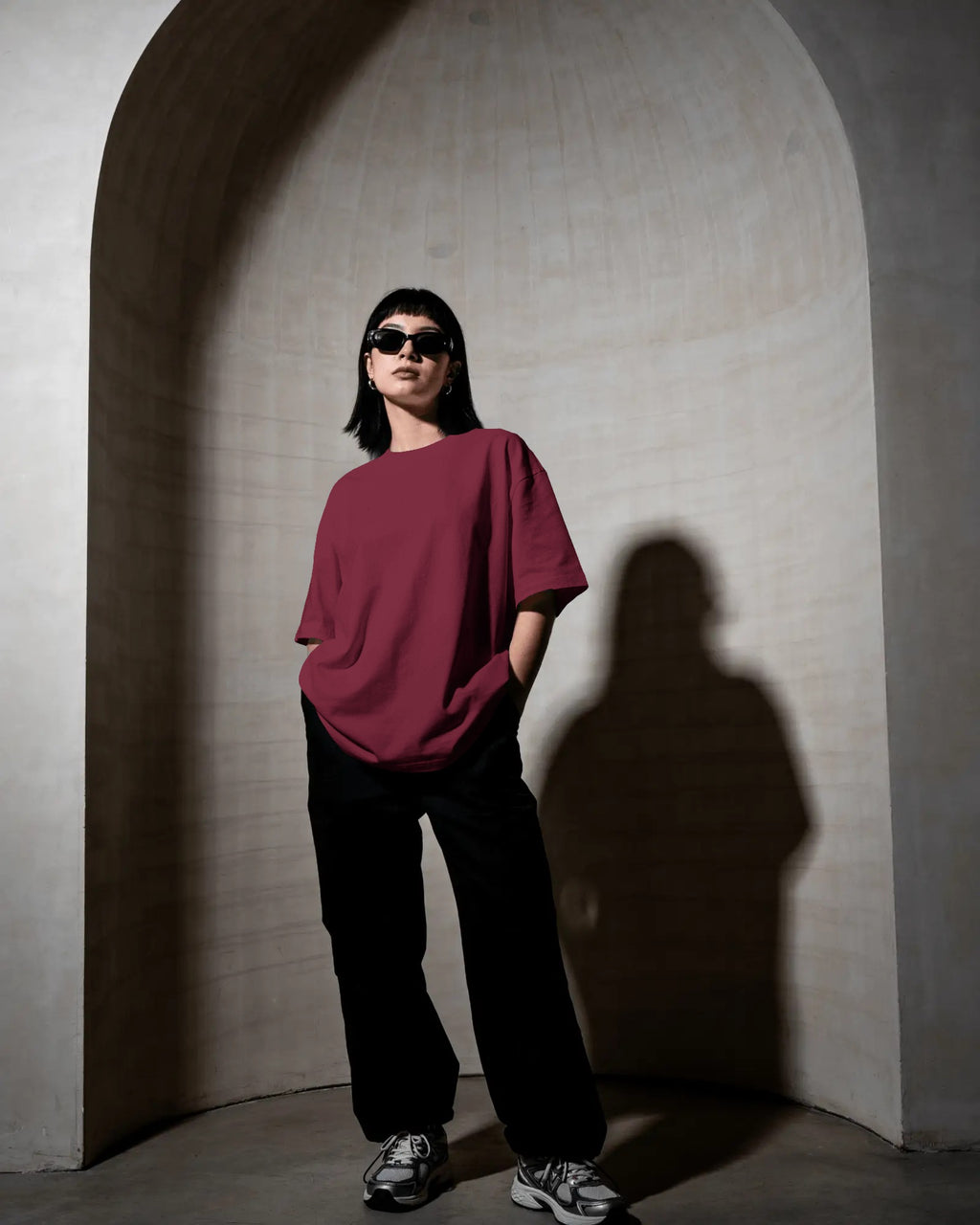 Maroon Unisex Oversized T-shirt