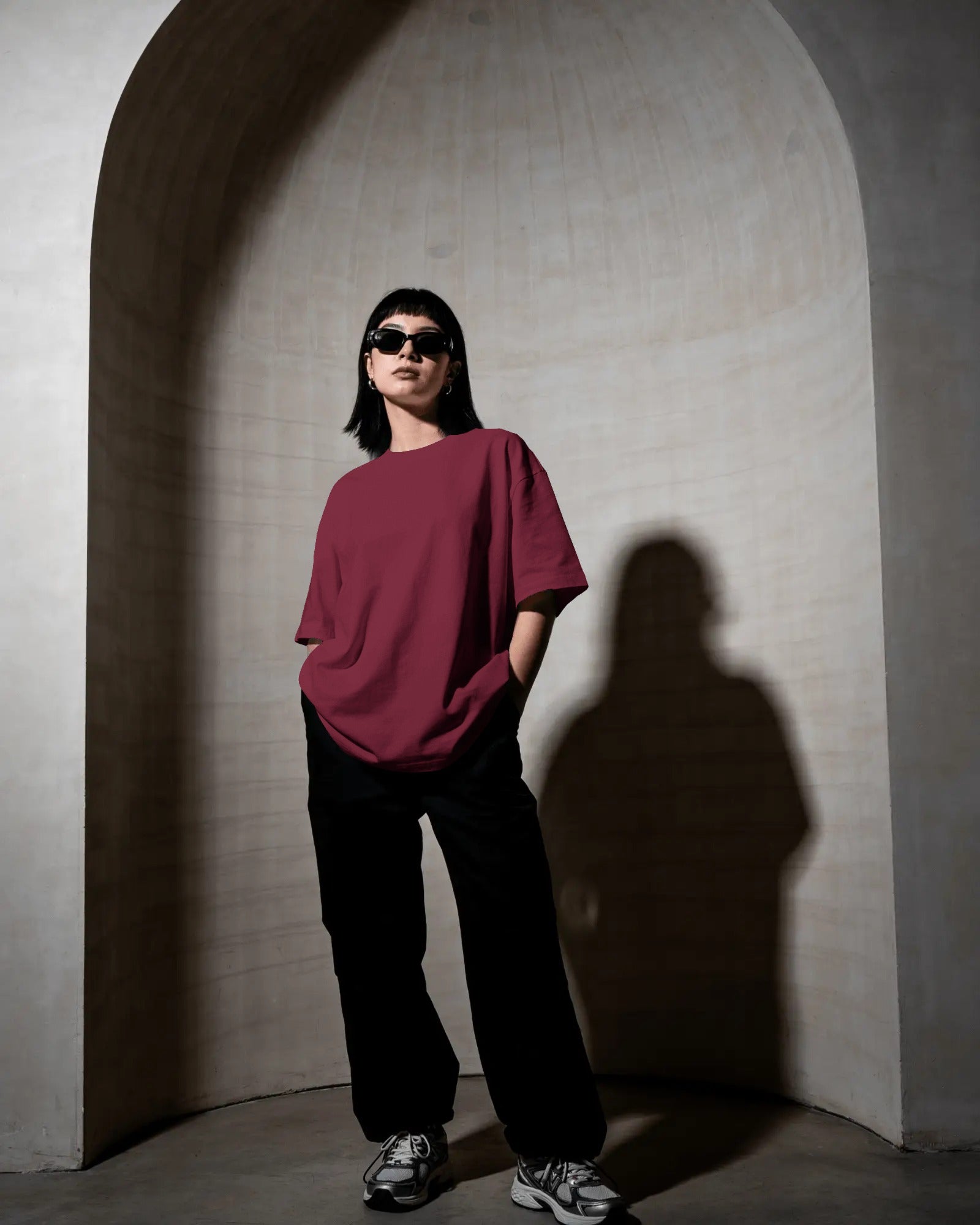 Maroon Unisex Oversized T-shirt