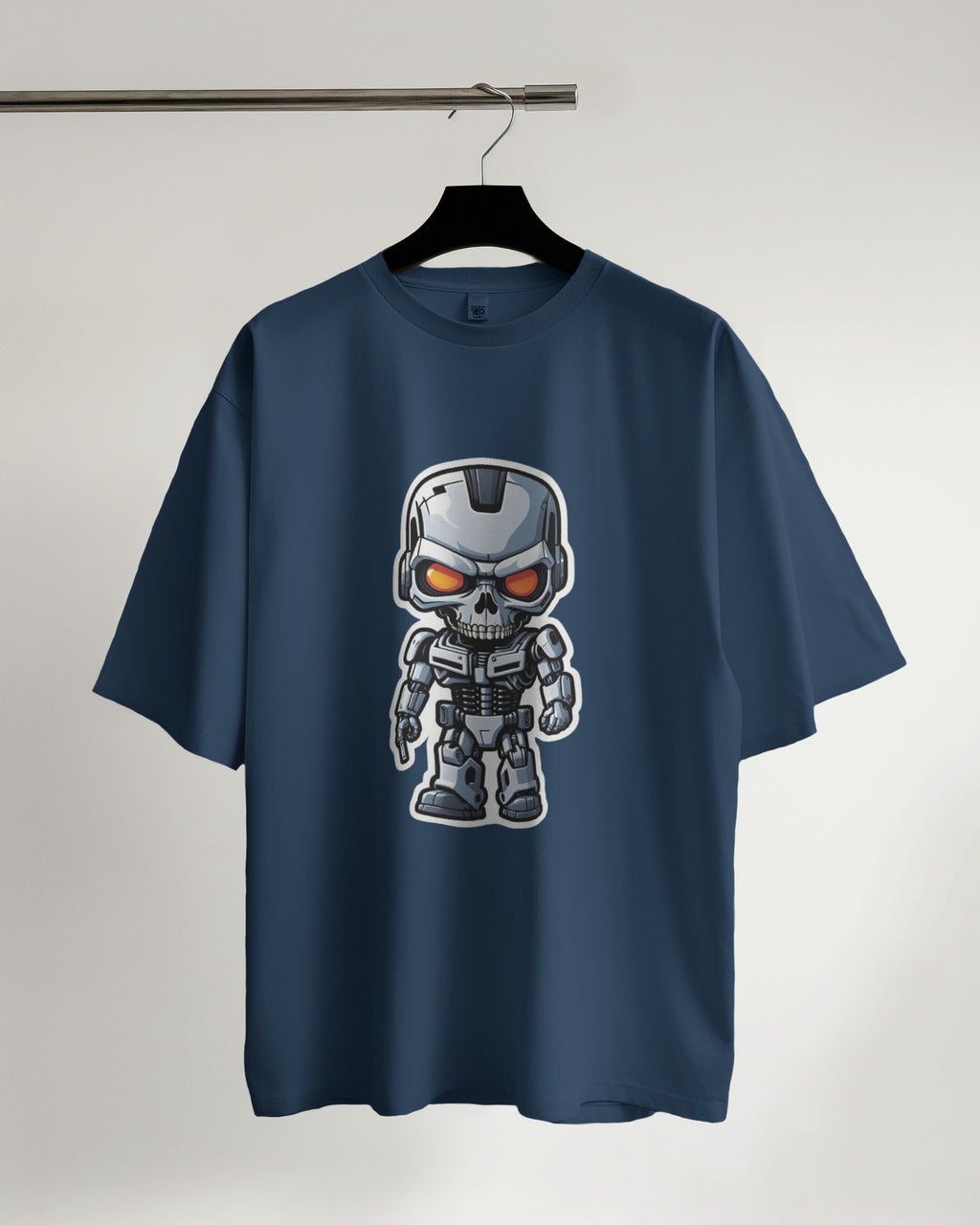 Cyber Skullbot Oversized Tee