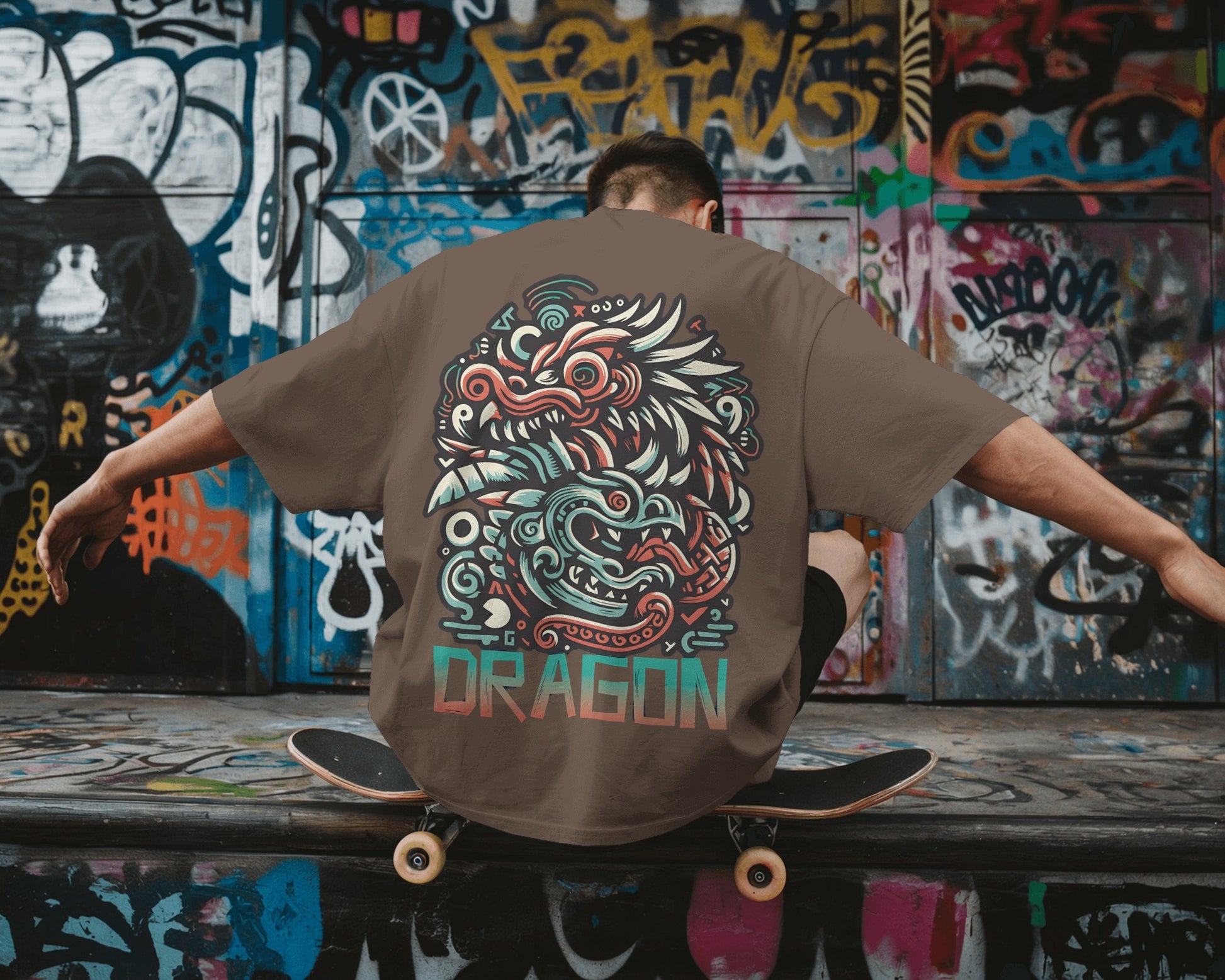 Urban Dragon Fury Oversized Street Tee