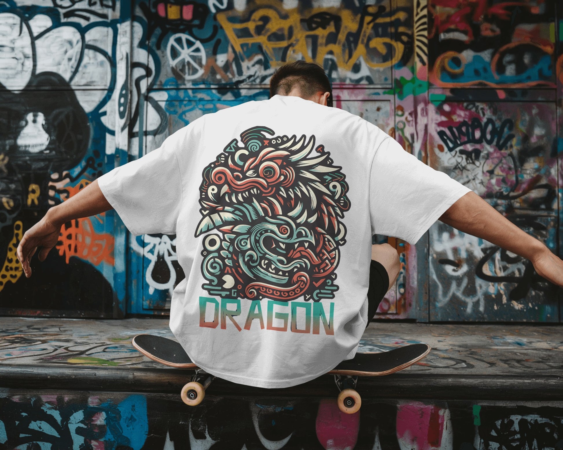 Urban Dragon Fury Oversized Street Tee