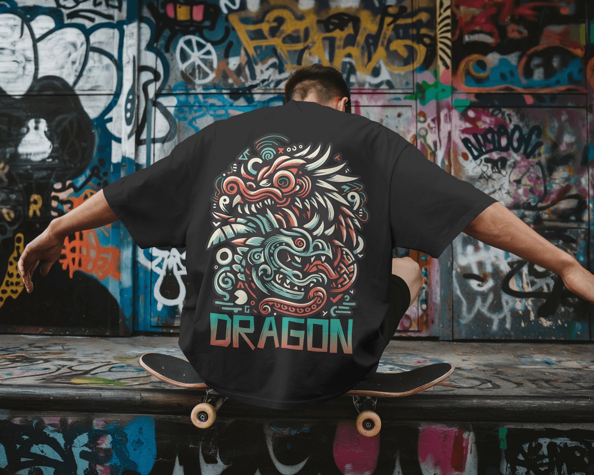 Urban Dragon Fury Oversized Street Tee