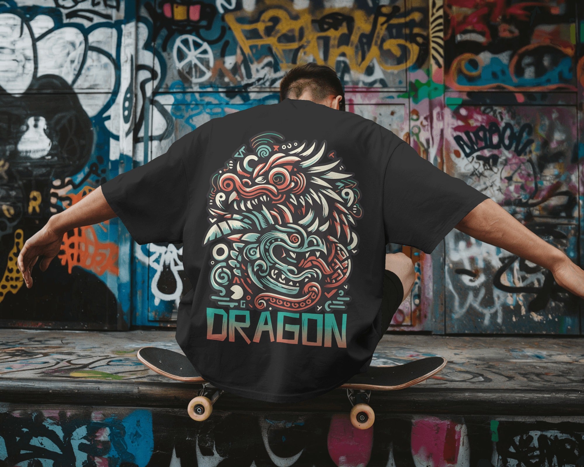 Urban Dragon Fury Oversized Street Tee