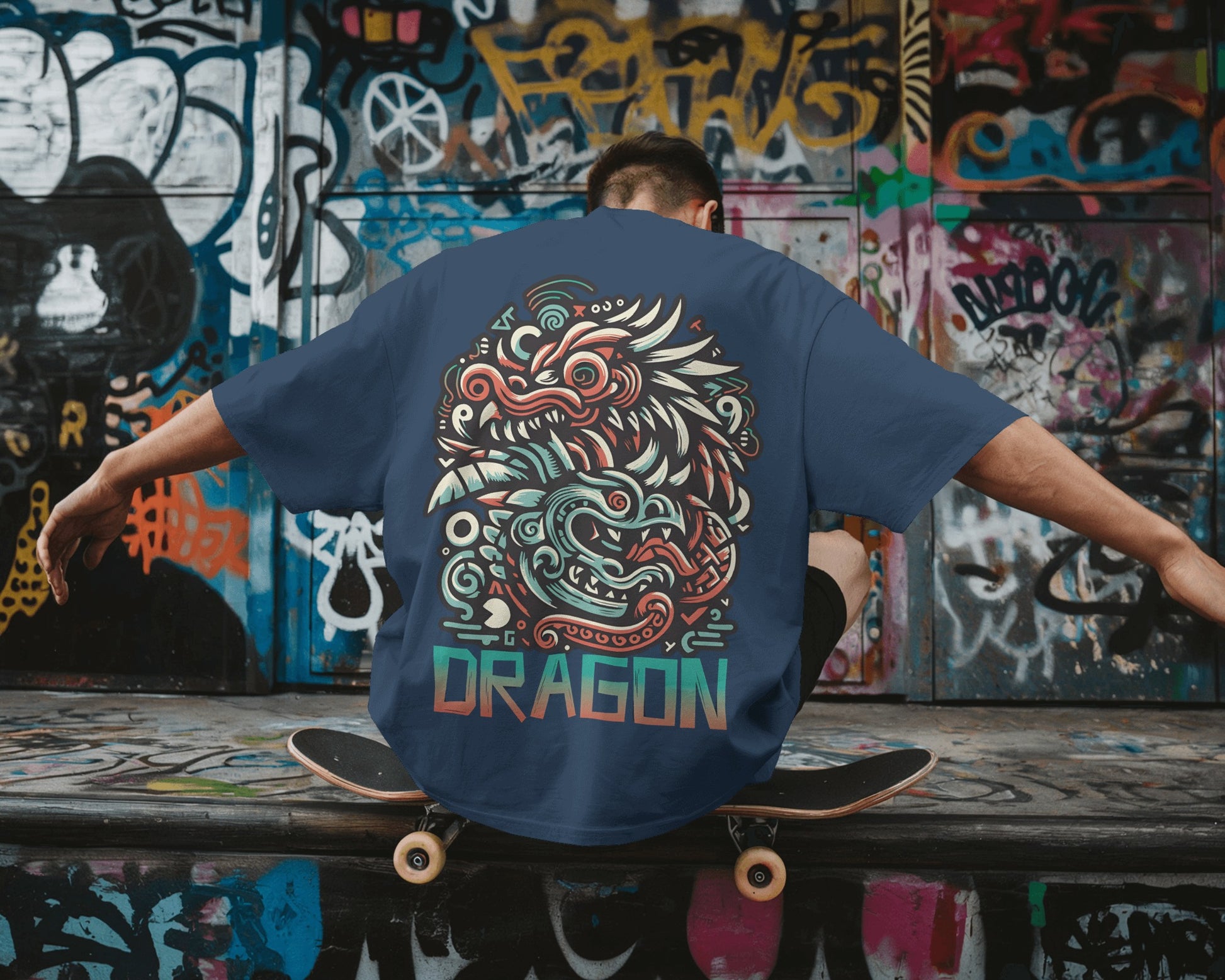 Urban Dragon Fury Oversized Street Tee