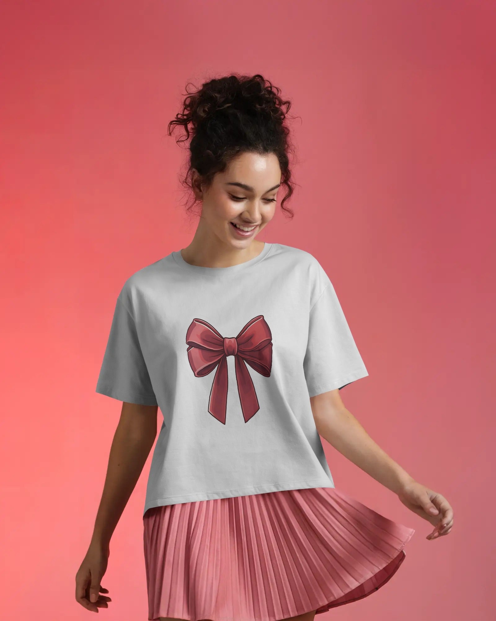 Cherry Bow Oversized Tee