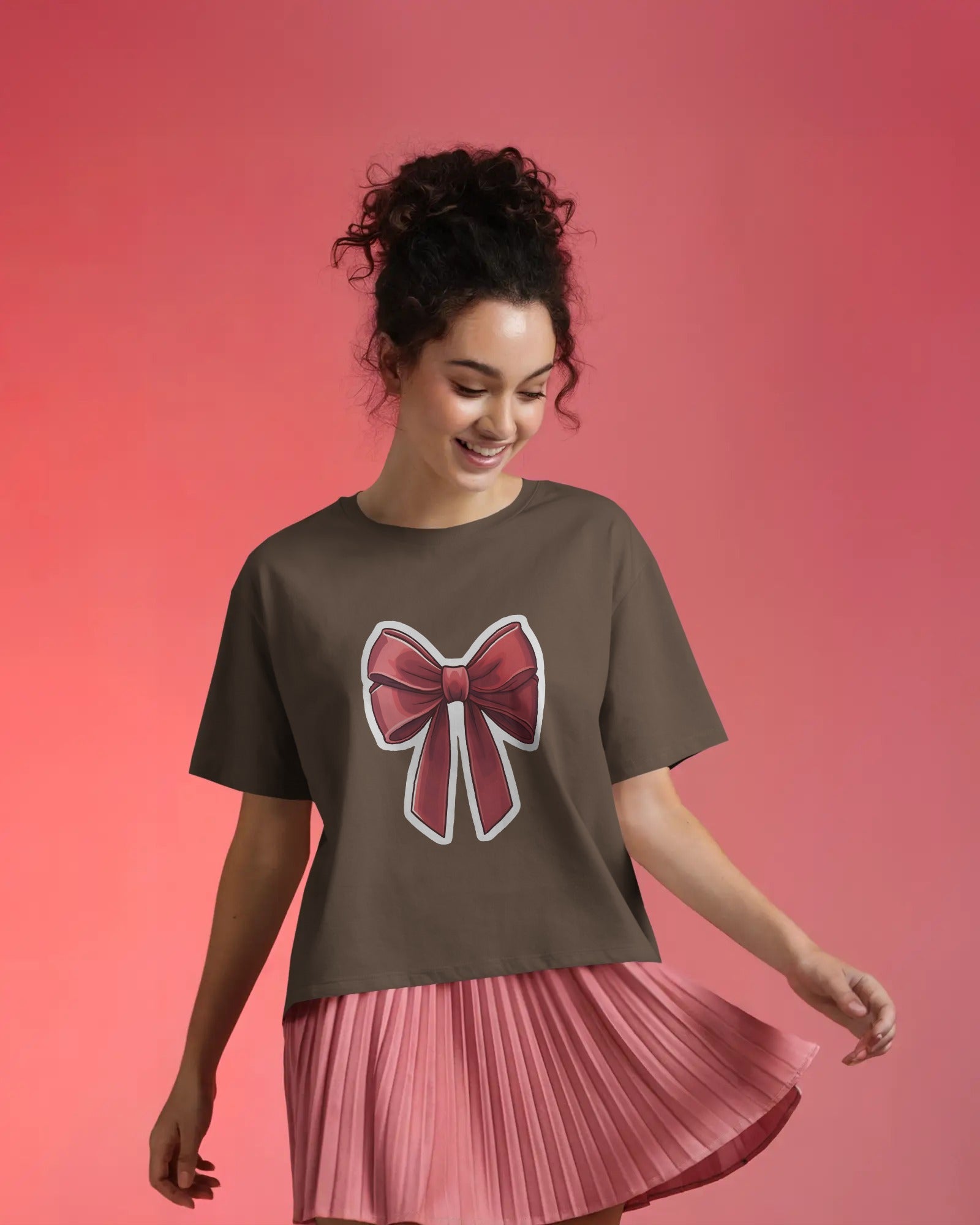 Cherry Bow Oversized Tee